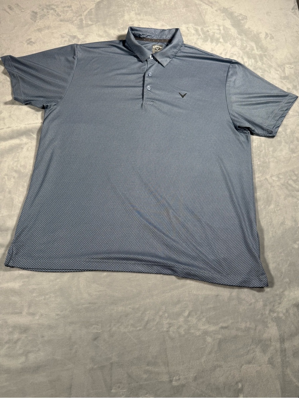 Callaway Opti-Dri Golf Polo Shirt Mens XL Blue Performance Stretch Polo